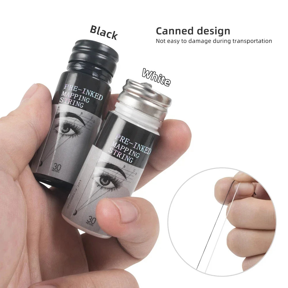 30m Pre-Inked Eyebrow Mapping String — Microblading & Semi-Permanent Makeup Positioning & Measurement Tattoo Tool