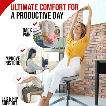 Ergonomic Memory Foam Seat Cushion – Hemorrhoid & Office Chair Support for Sedentary Comfort