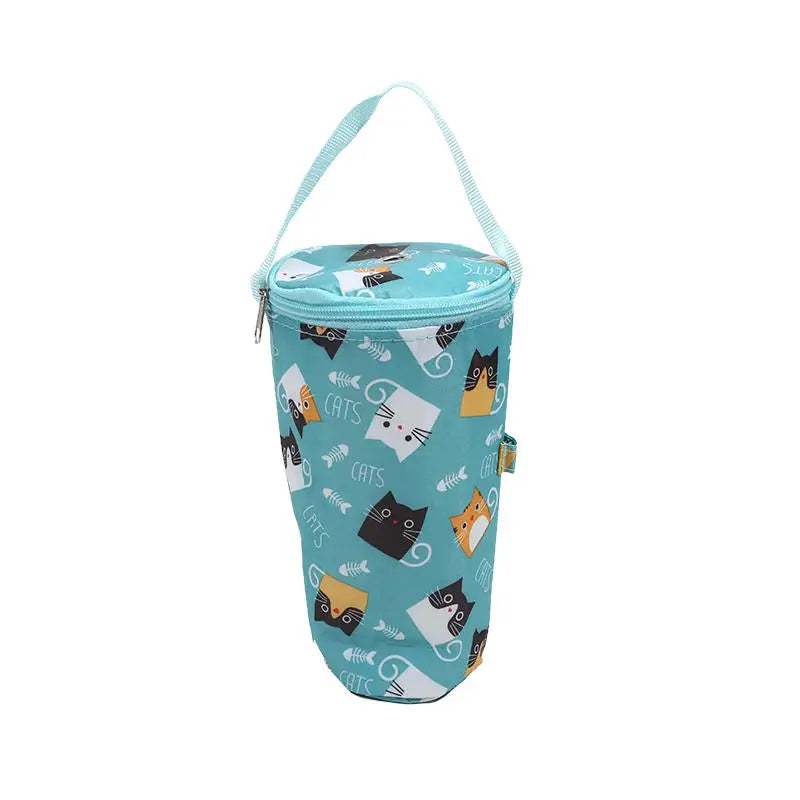 Portable Milk Tea Tote Bag – Insulated Heat Preservation Cup Carrier, Handbag for Drinks, Umbrella, and Camping Accessories