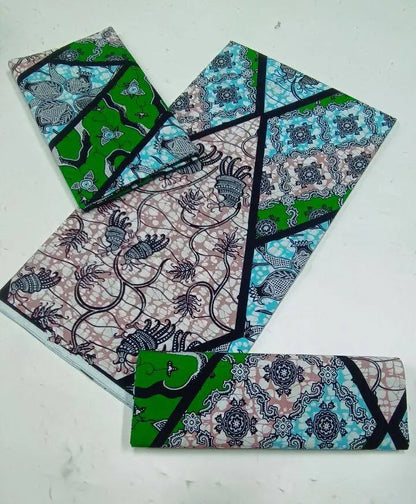 100% Cotton Ankara Fabric - High Quality African Print Batik Real Wax Pagne 6 Yards for Stylish Sewing