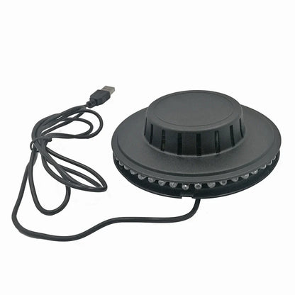 Sound Activated RGB Disco Light - USB Rotating LED Party Stage Light with Music Sync