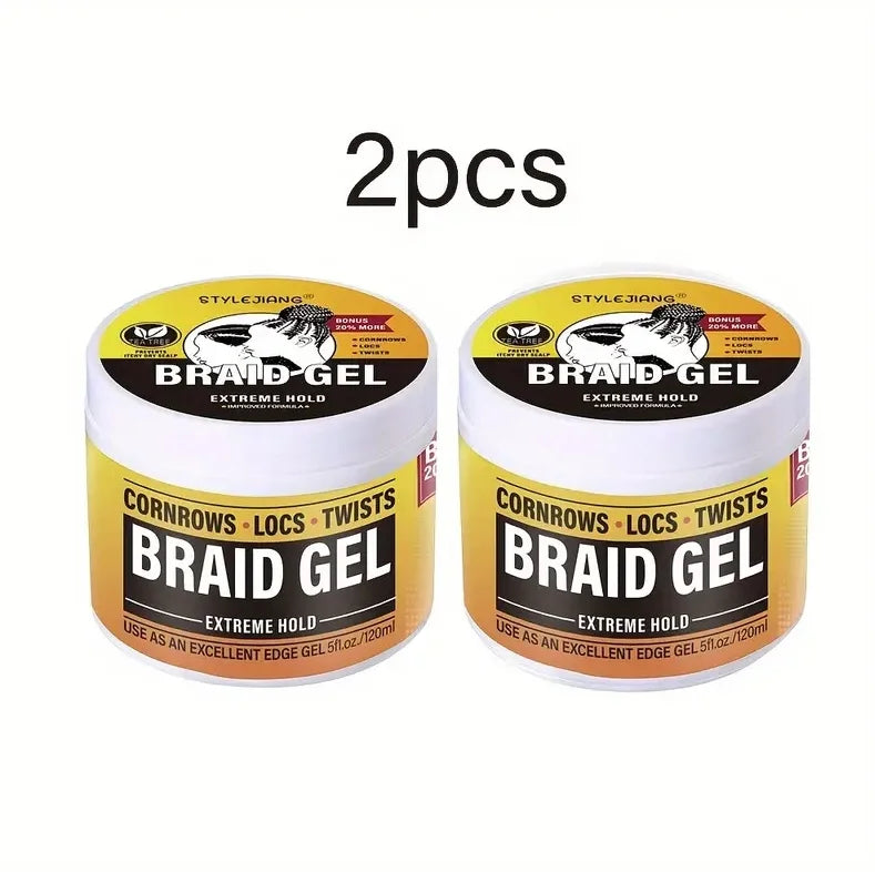 Extreme Hold Braid Gel - Styling Hair Wax for Cornrows, Locs, Twists & Braids