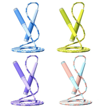 Beaded Adjustable Jump Rope – Segmented Fitness Skipping Rope for Men, Women & Kids