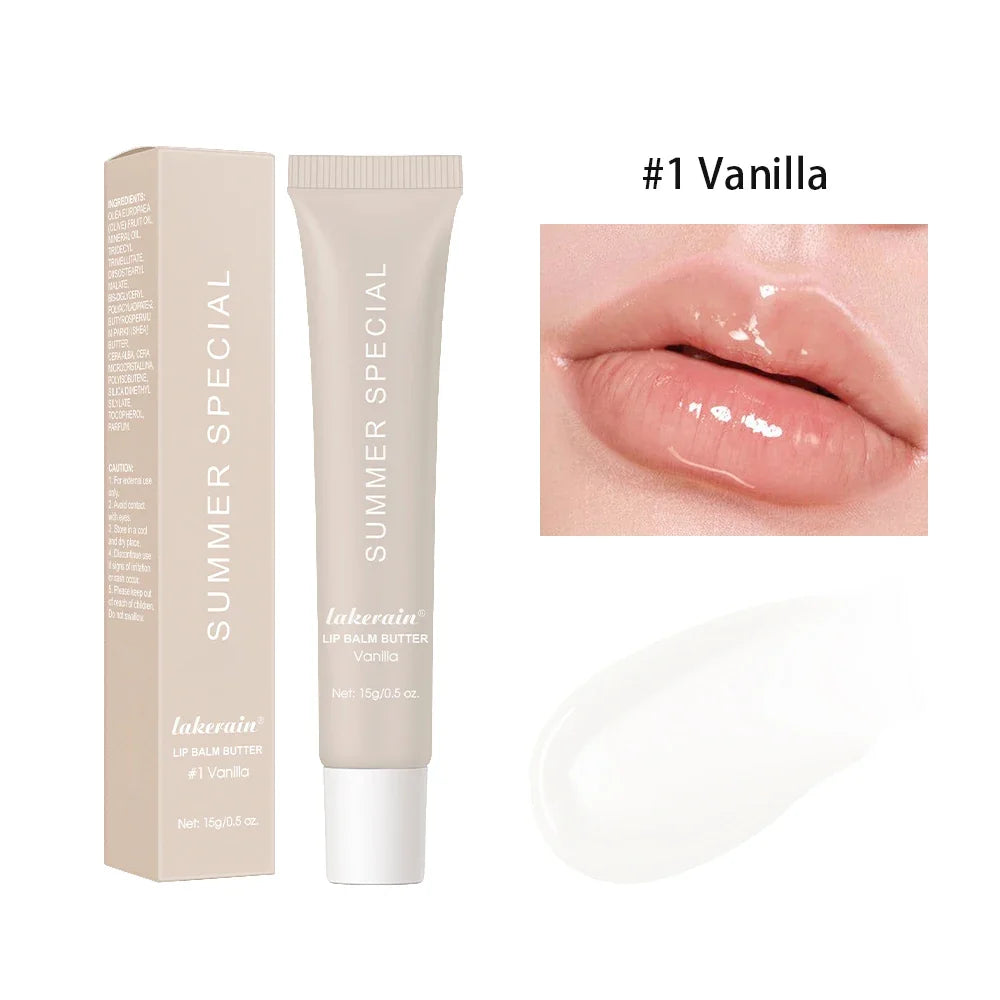 Summer Lip Balm Gloss - Moisturizing Vanilla Mint Scented Transparent Lip Oil Makeup