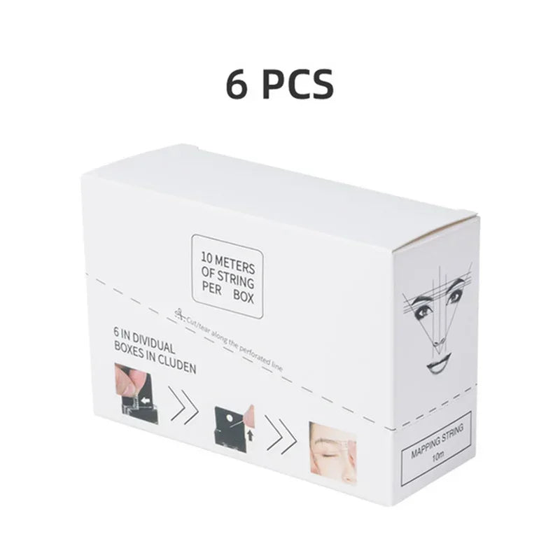 6PCS Microblading Pre-Ink Mapping String – Semi-Permanent Eyebrow Positioning & PMU Measurement Tool