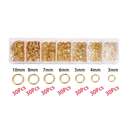 210-400Pcs Jewelry Making Kit - Lobster Clasps Jump Rings Crimp Beads Findings for DIY Bracelets & Necklaces