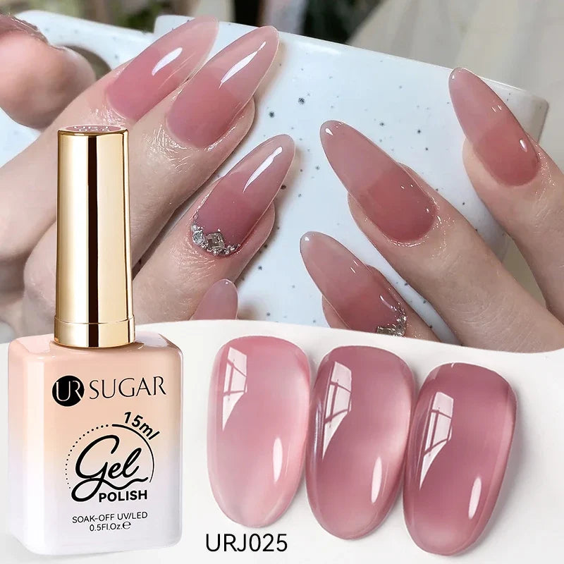 UR SUGAR Champagne Gold Silver Reflective Glitter Gel Nail Polish 15ml - Semi-Permanent Soak Off UV Manicure Art Varnish