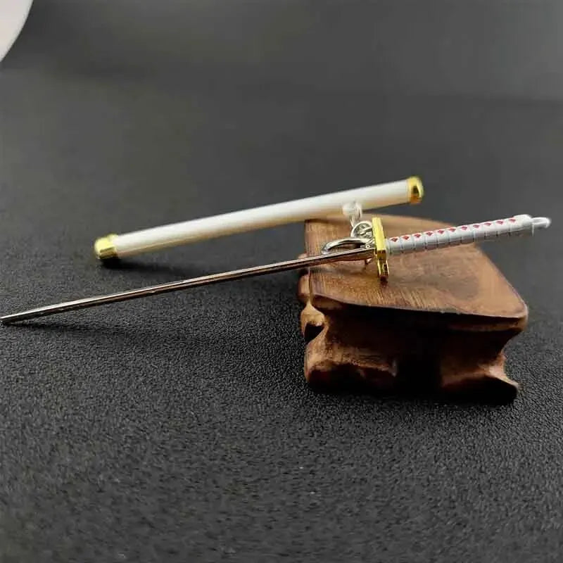 Mini Roronoa Zoro Samurai Sword Keychain - Anime Katana Buckle with Scabbard Key Ring - Cosplay Toy Jewelry Gift for Men and Women