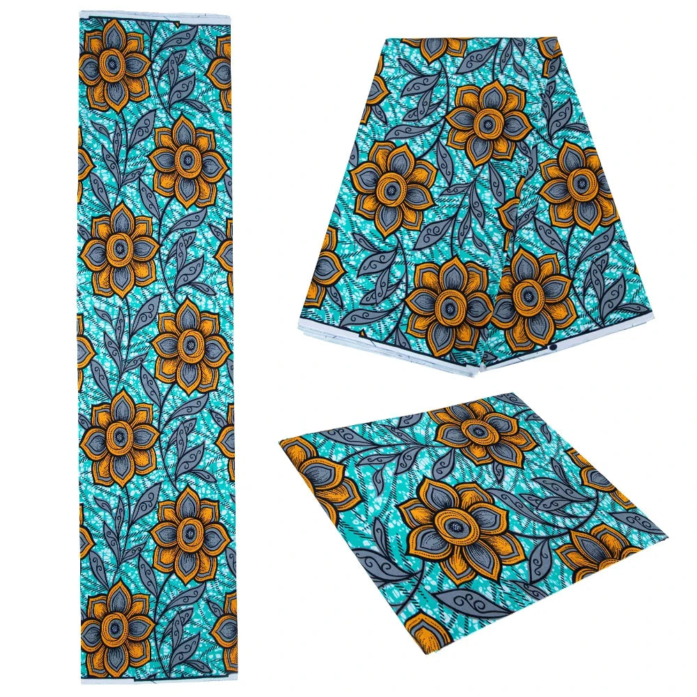 Original African Wax Print Fabric - 100% Cotton Colorful Dutch Ankara Pagne