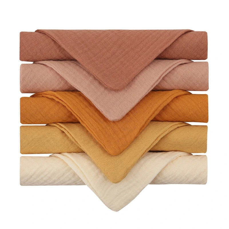 5PCS Baby Cotton Gauze Towels - Soft Absorbent Face Cloths for Bathing, Feeding & Daily Care