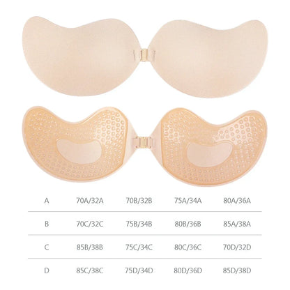 Flaunt Your Style: Invisible Strapless Adhesive Stick Bra - Push-Up Design, Seamless Silicone Nipple Covers, Perfect Lingerie Bralette for Women