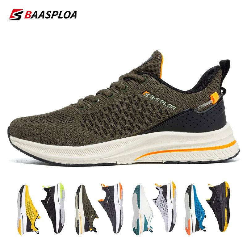 Baasploa Lightweight Running Shoes for Men - 2023 Designer Mesh Lace-Up Sneakers for Outdoor Sports