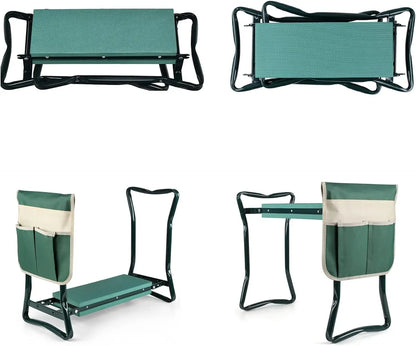 Upgraded Folding Garden Kneeler & Seat – Portable Garden Bench with EVA Foam Kneeling Pad for Outdoor Use