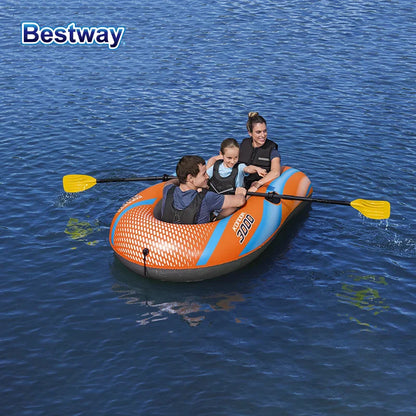 Bestway 61136/61140/61142/61146 Heavy-Duty Inflatable Kayak – 1-3 Person PVC Rafting Boat for Adventure & Thrilling Rides