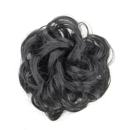 Synthetic Messy Bun Chignon Donut – Blonde & Brown Hair Bun Pad, Elastic Hair Rope, Rubber Band Hair Extensions for Women