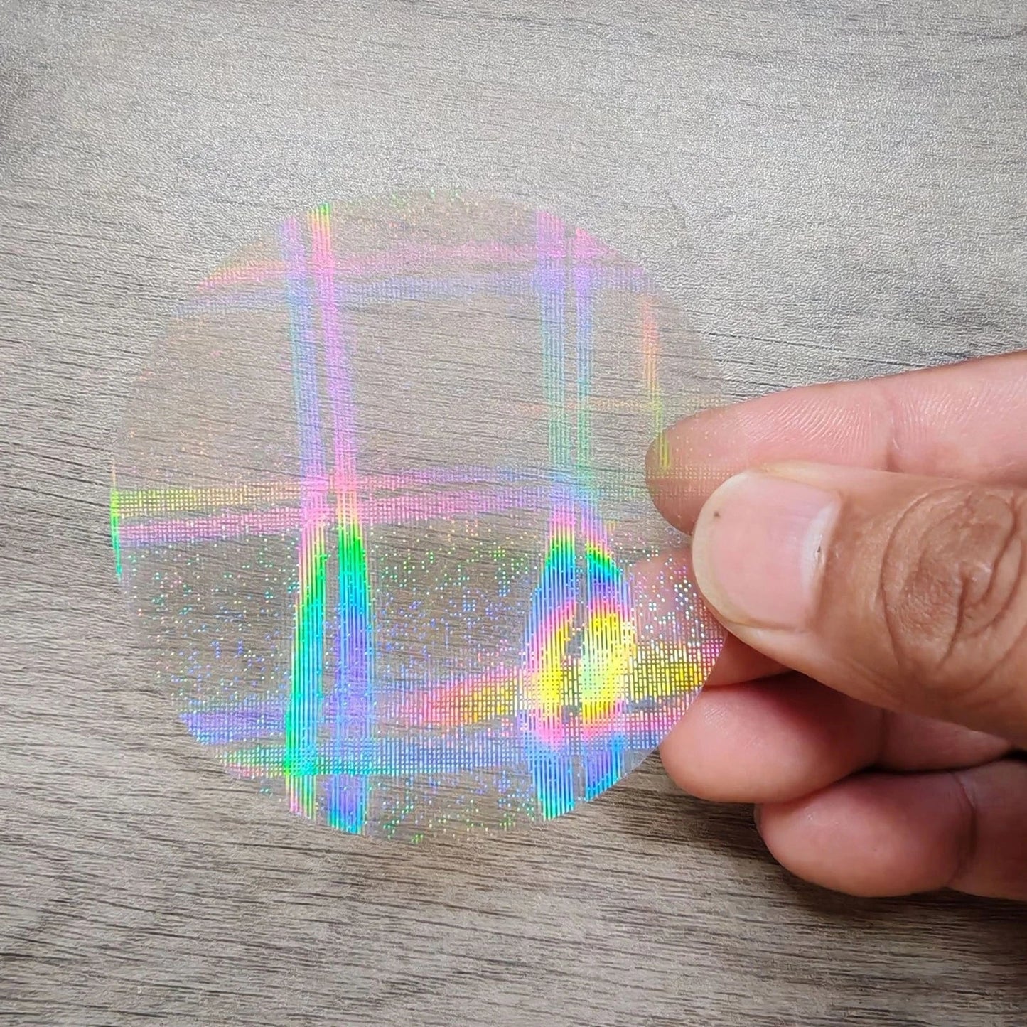 100PCS 58mm Transparent Badge Film Covers – Clear Laser Star Pattern Protective Sheets for Button Badge Maker