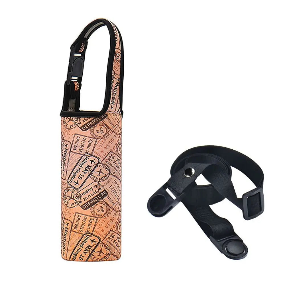 Insulated Water Bottle Carrier Bag - Adjustable Shoulder Strap Neoprene Bottle Cover Pouch for 550ml 750ml 1000ml 1500ml Bottles