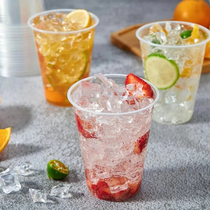 50/100PCS Disposable Clear Plastic Cups — Party, Picnic, Wedding & Camping Drinking Cups