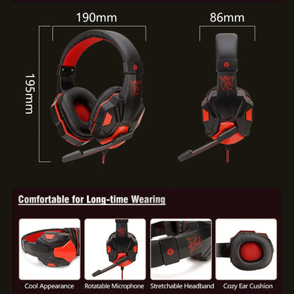 3.5mm Wired Gaming Headphones - Adjustable Microphone, Bass Stereo, Compatible with PS4, PS5, Xbox, Smartphone and Laptop