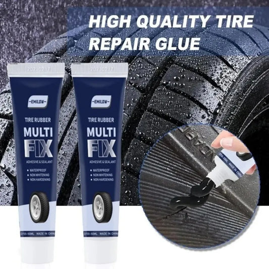 Universal Tire Repair Glue - Non-Corrosive Rubber Sealant for Tire Scratches & Crack Repair