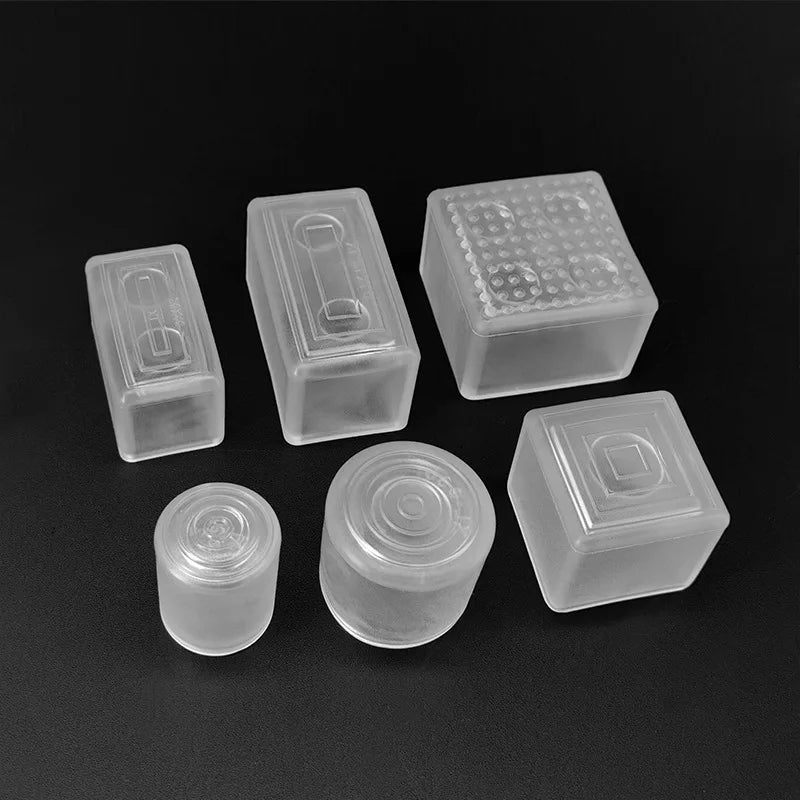 Transparent Silicone Furniture Leg Protectors - Round Chair & Table Foot Covers for Scratch Prevention