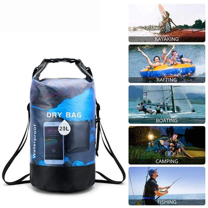 10L/20L Waterproof Dry Bag – Storage Pouch for Swimming, Trekking, Rafting, Boating & Kayaking (Backpack XD117Y)