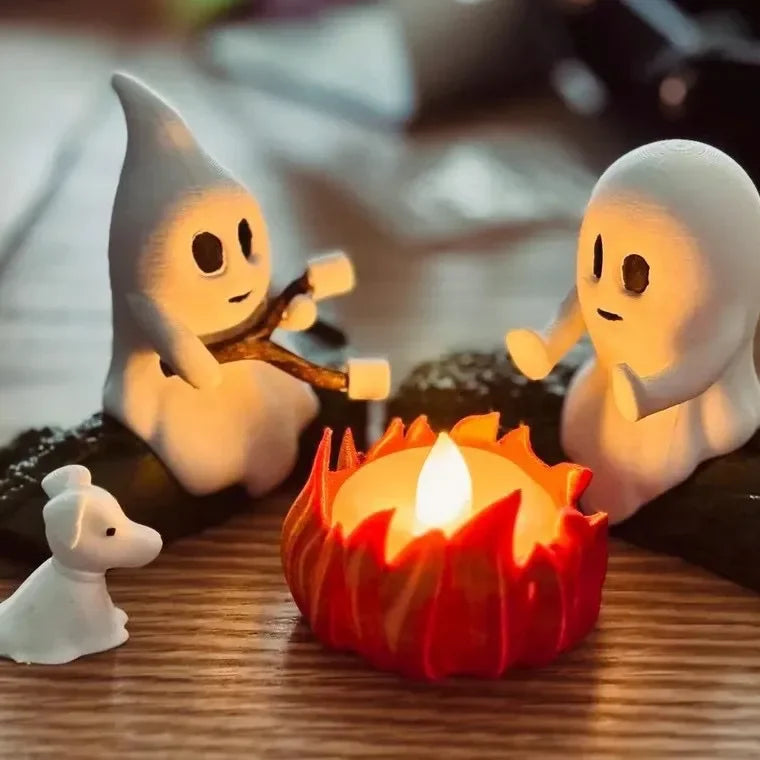 Halloween Ghost Campfire Decor Set – Spooky Outdoor Party Haunted House Props for Backyard Scene and Gathering Decorations