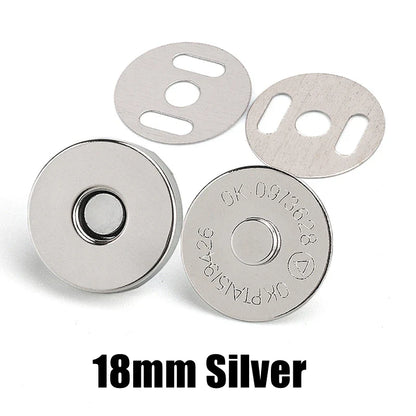 10 Pcs Magnetic Snap Fasteners 14–18MM – Clasps & Buttons for Handbags, Purses, Wallets & Craft Bag Accessories