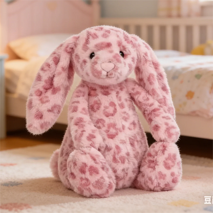 Cute Floral Bunny Plush Gift - Leopard Bunny Barcelona Bear Cake Bunny Bouquet Design Birthday Present Essential