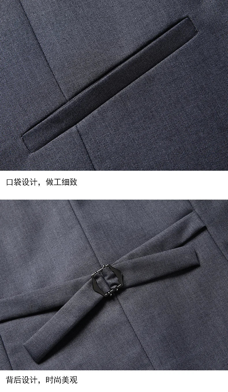2024 Men's 3-Piece Suit Set – Blazer, Vest & Trousers | Formal Business & Wedding Outfit M-6XL
