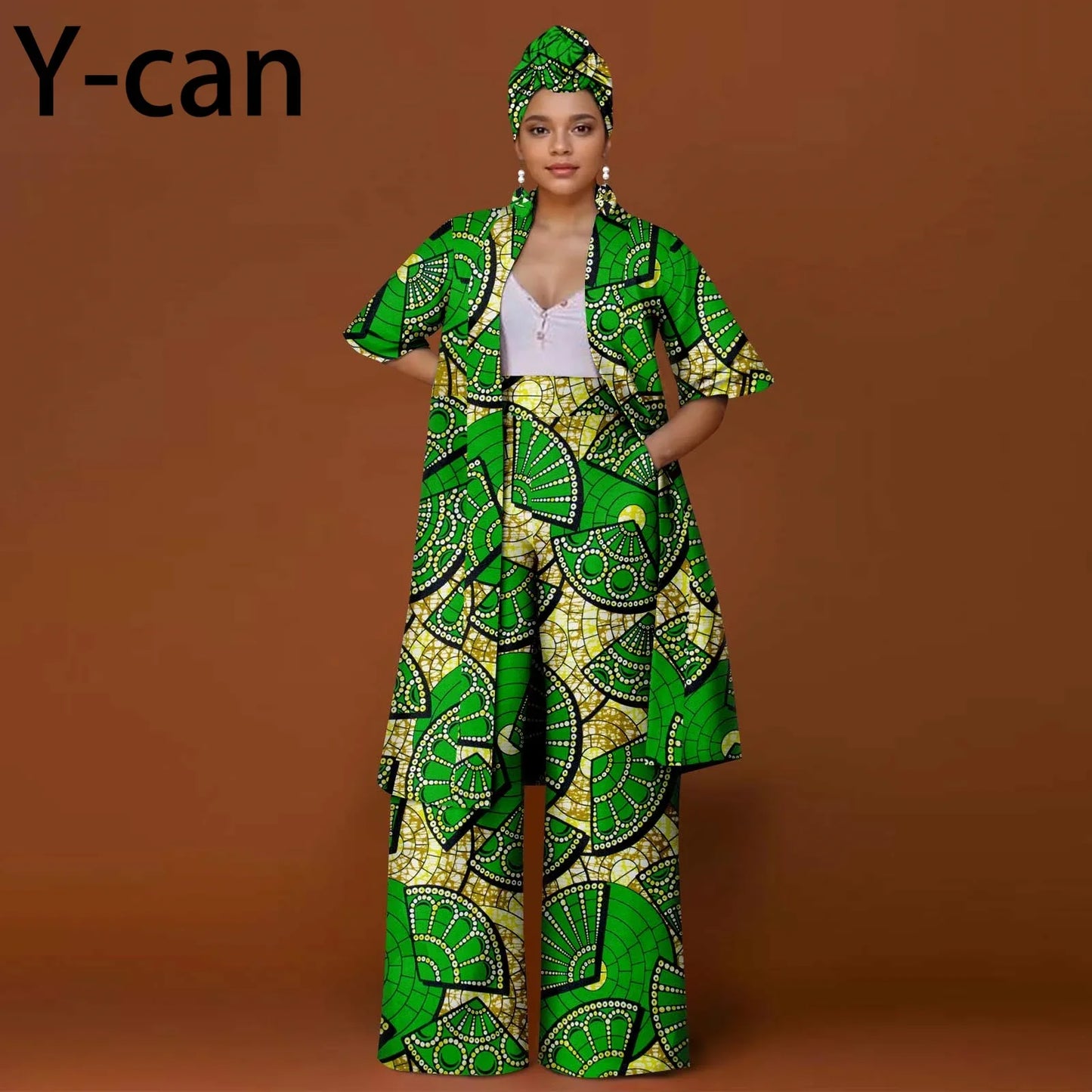 African Ankara 2-Piece Suit Set for Women - Traditional Print Jacket & Pants for Office, Business & Party Wear