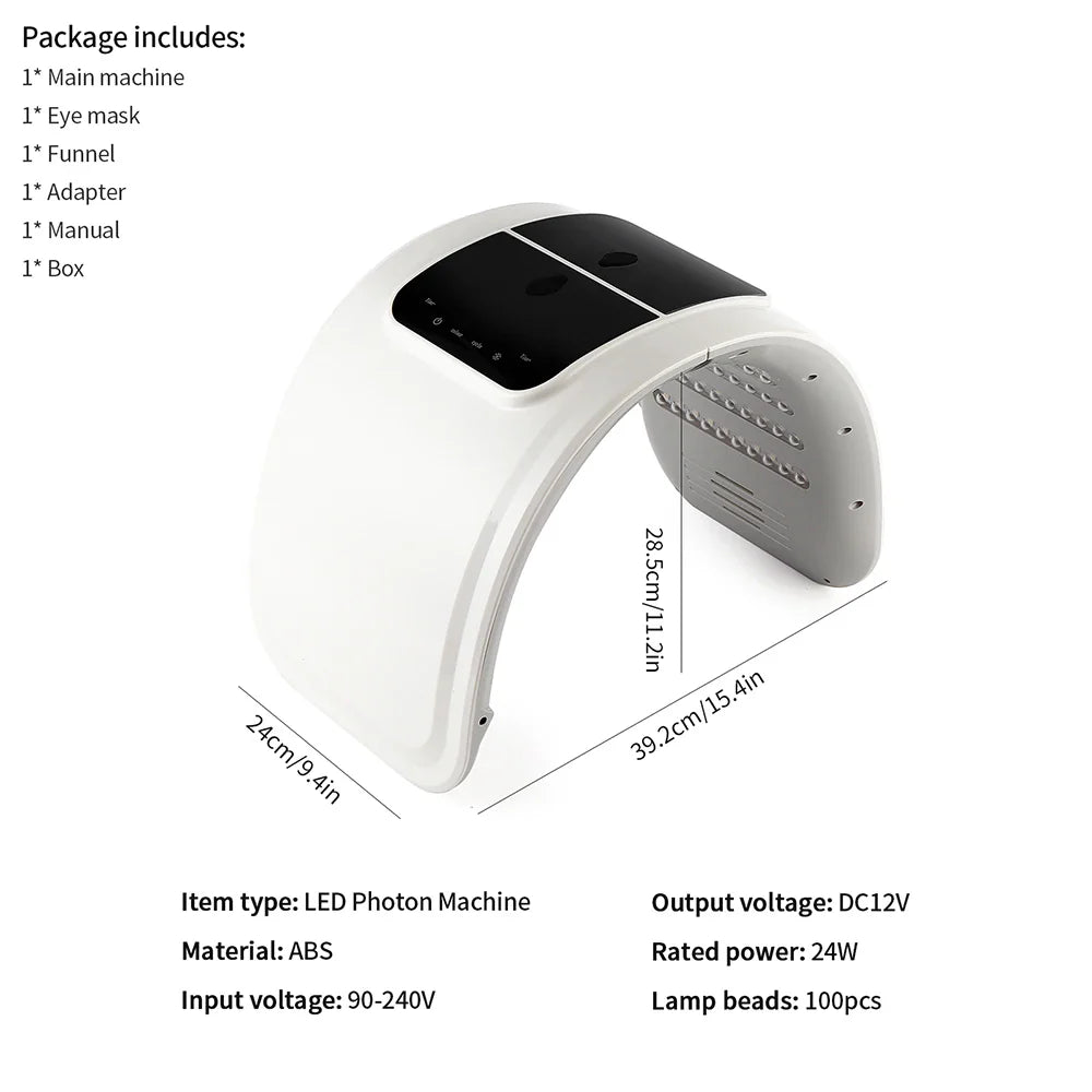 Foreverlily LED Face Mask PDT Machine – 7 Colors Light Photon Skin Rejuvenation, Facial & Body Beauty Spa with Nano Spray Mist