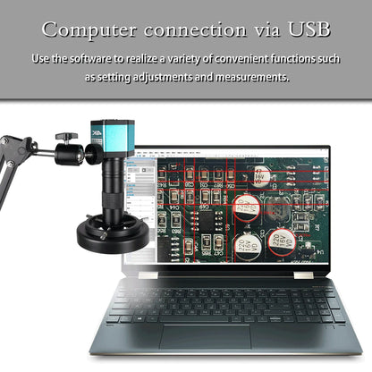 YIZHAN 4K Digital Microscope — Full HD HDMI VGA Industrial Camera with C-Mount, 150x Lens for Soldering & Phone Repair