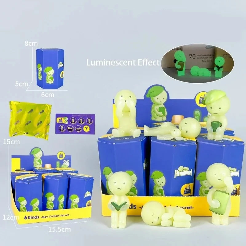Noctilucent Green Mystery Doll Figures - Blind Box Surprise Collectible Desktop Decoration Toy