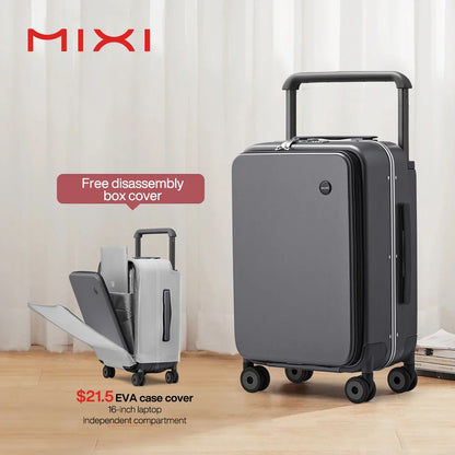 Mixi 20" Wide Handle Carry-On Suitcase — New Design Travel Trolley with Aluminum Frame, Unisex PC Luggage M9275