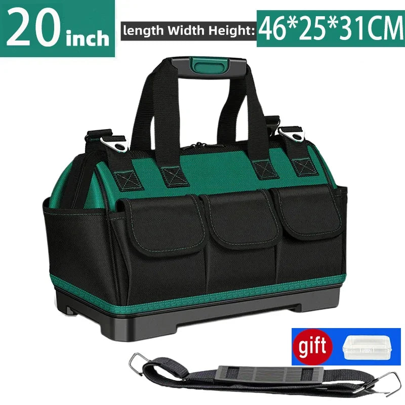 23-Inch Large Tool Bag - Heavy-Duty 1680D Oxford Waterproof Electrician Storage Organizer