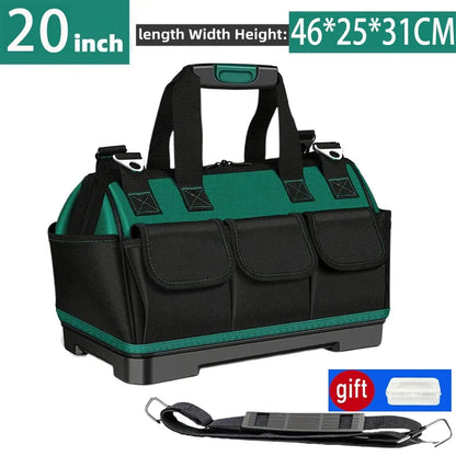 23-Inch Large Tool Bag - Heavy-Duty 1680D Oxford Waterproof Electrician Storage Organizer
