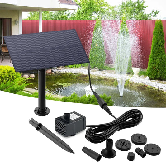 5W Solar Powered Water Fountain – Garden Decoration with Stake, Water Pump & Energy-Saving Watering System for Fish Tanks
