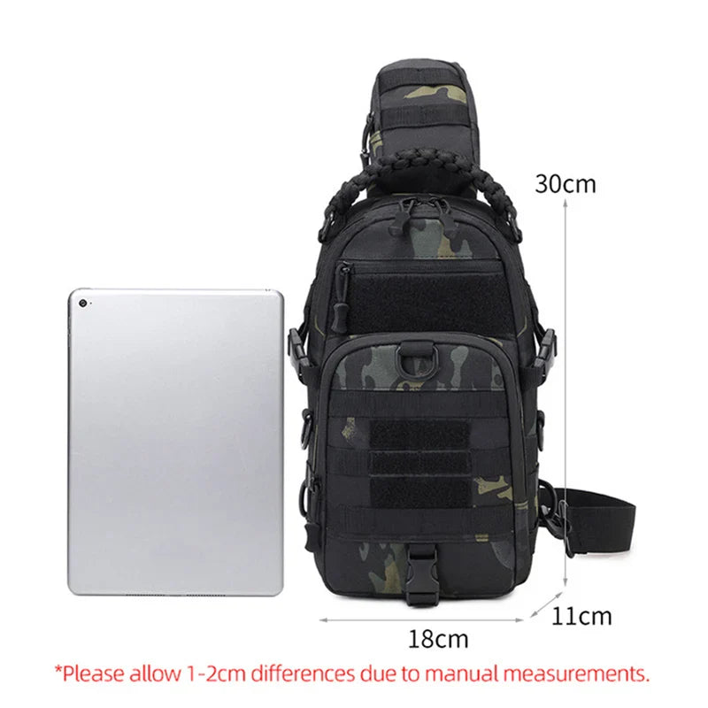 Men’s Tactical Camping Chest Bag – Outdoor MOLLE Sling Shoulder Pack for Hiking, Cycling, Fishing & Climbing