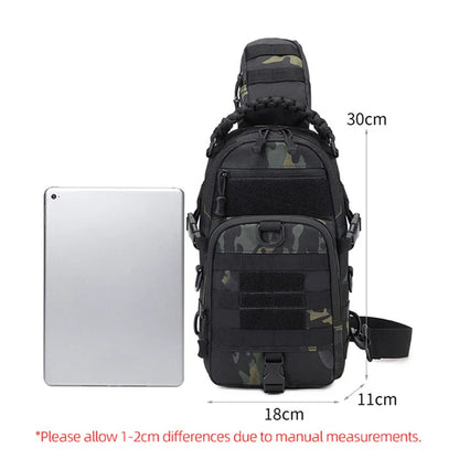 Men’s Tactical Camping Chest Bag – Outdoor MOLLE Sling Shoulder Pack for Hiking, Cycling, Fishing & Climbing
