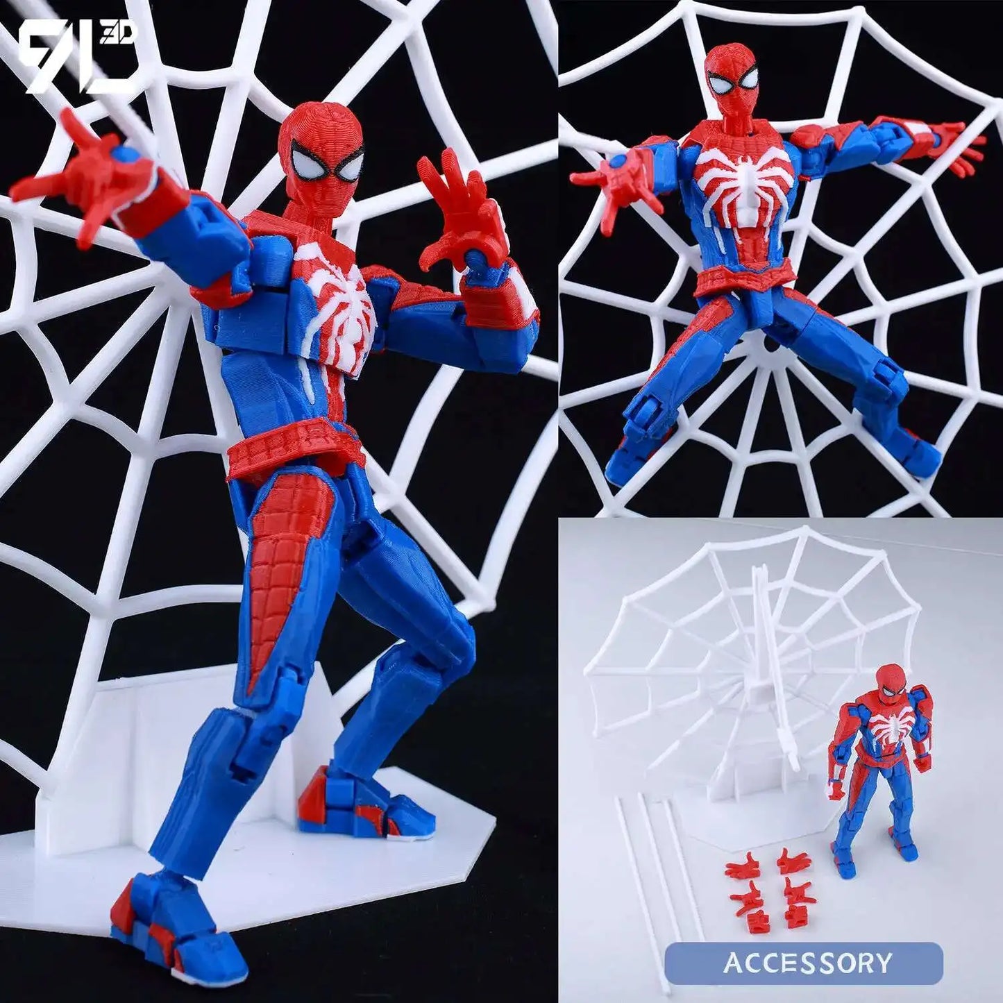9L3D Lucky13 T13 Action Figures — 3D Printed Deadpool, Wolverine, Batman, Spider-Man & Venom Anime Model Toys, Collectible Gift