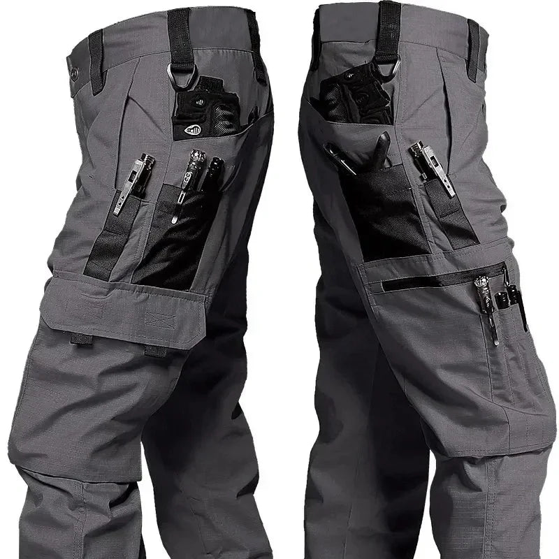 Men’s Tactical Work Cargo Pants – Waterproof Multi-Pocket Outdoor Hiking & Workwear Trousers for Autumn & Spring