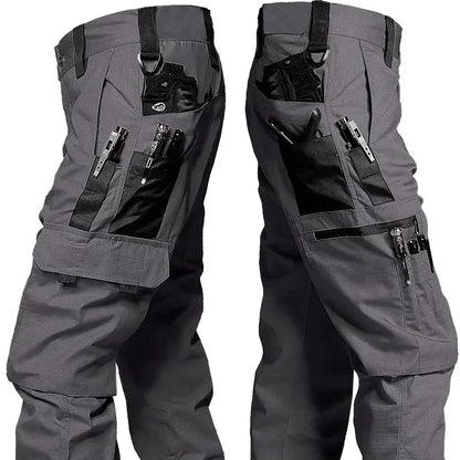 Men’s Tactical Work Cargo Pants – Waterproof Multi-Pocket Outdoor Hiking & Workwear Trousers for Autumn & Spring