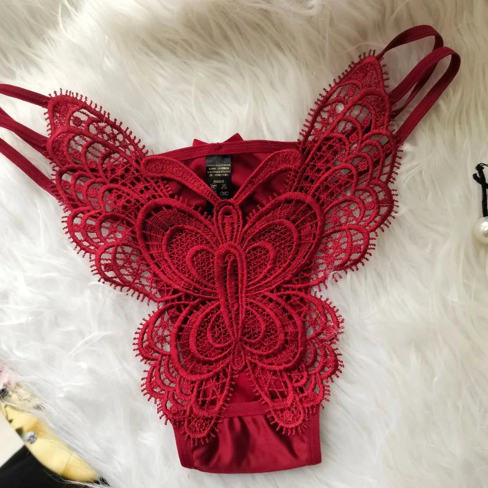 Women’s Lace Embroidered Thong Panties – Beaded Faux Pearl Design T-Back G-String Underwear, Hollow Out Sexy Lingerie Intimates