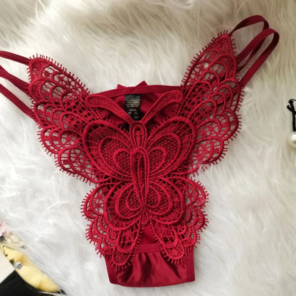 Women’s Lace Embroidered Thong Panties – Beaded Faux Pearl Design T-Back G-String Underwear, Hollow Out Sexy Lingerie Intimates