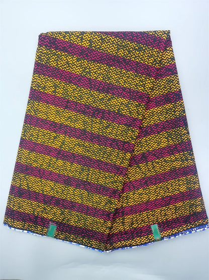 African Real Wax Ankara Fabric - 100% Cotton 6 Yards Nigerian Print Party Dress Sewing Material