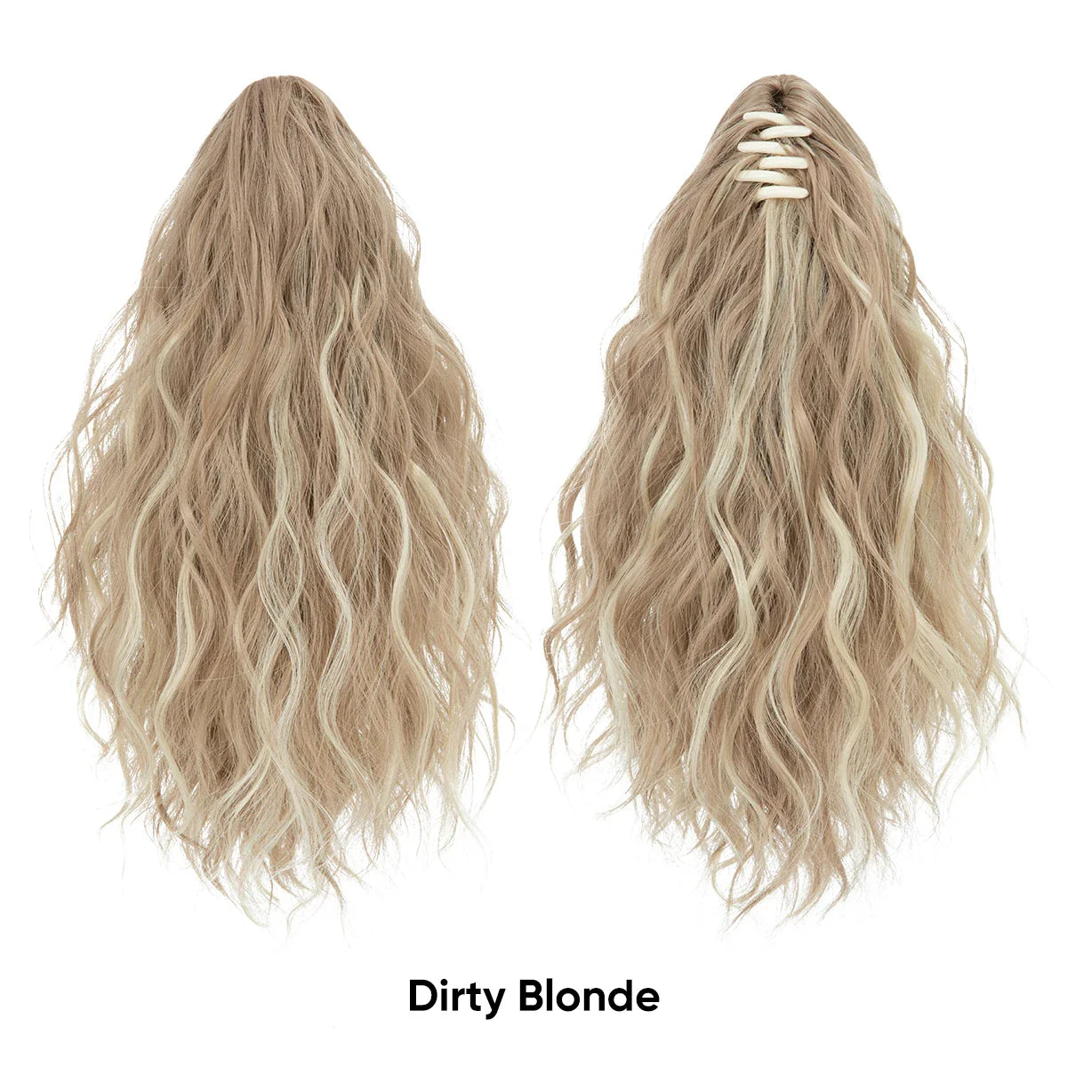 13-Inch Premium Synthetic Curly Claw Clip Ponytail – Blonde Brown Short Hairpiece, Fake Hair Extensions P064