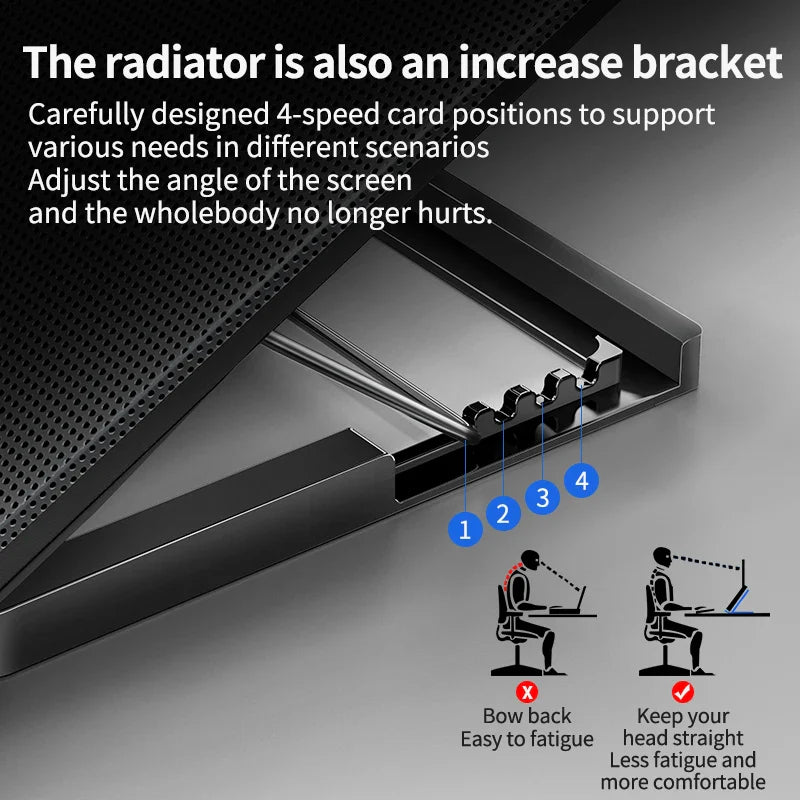 Q100 17-Inch Gaming Laptop Cooler - LED Screen, Dual USB Ports, 2600RPM Cooling Pad, Notebook Stand with Fan