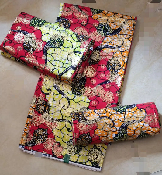 African Real Wax Print Fabric - 6 Yards 100% Cotton Ghana Ankara Loincloth Material