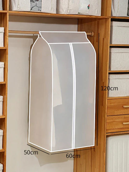 Transparent Clothing Dust Cover — Waterproof Hanging Garment Organizer for Dress & Wardrobe Storage